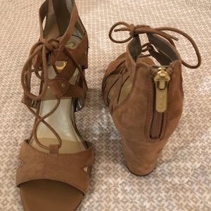 Tan Tie Accented Heels